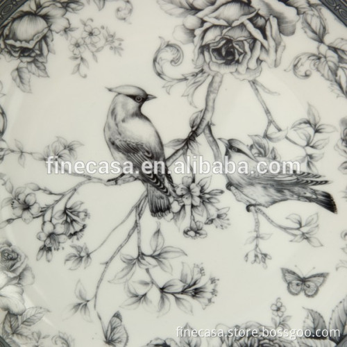 8 Inches Elegant New Bone China Porcelain Side Plate set of Nocturne